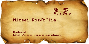 Mizsei Rozália névjegykártya