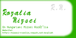 rozalia mizsei business card